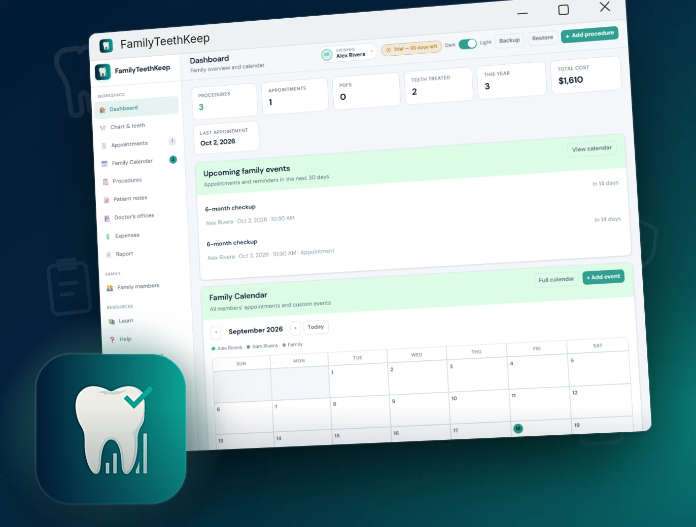 FamilyTeethKeep app preview